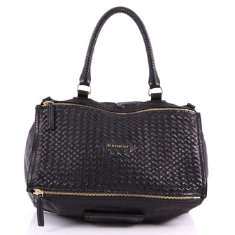 Givenchy Pandora Bag Woven Leather Medium Black 3485501