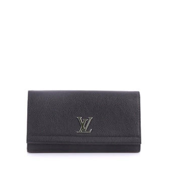 Louis Vuitton Lockme II Wallet Calfskin Black 3486701