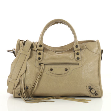 Balenciaga City Classic Studs Handbag Leather Medium Brown 3487202