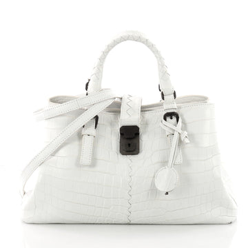 Bottega Veneta Roma Handbag Crocodile Small White 3487701