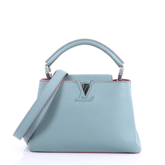 Louis Vuitton Capucines Handbag Leather BB Blue 3487807