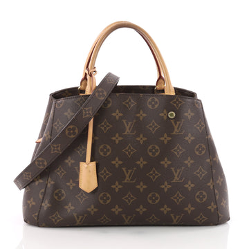 Louis Vuitton Montaigne Handbag Monogram Canvas MM Brown 3487813