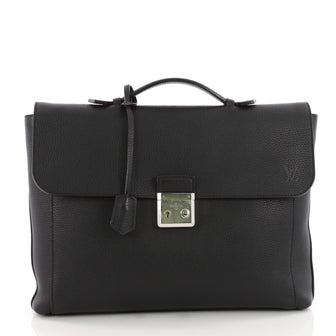 Louis Vuitton Serviette Dorian Taurillon Leather Black 3489701