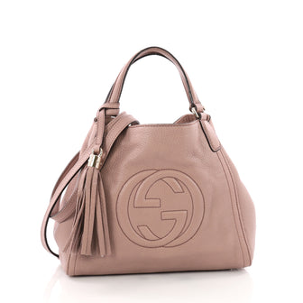 Gucci Soho Convertible Shoulder Bag Leather Small Pink 3490201
