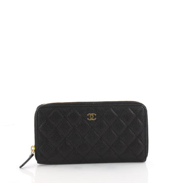 Chanel Zip Around Wallet Quilted Caviar Long Black 3491102