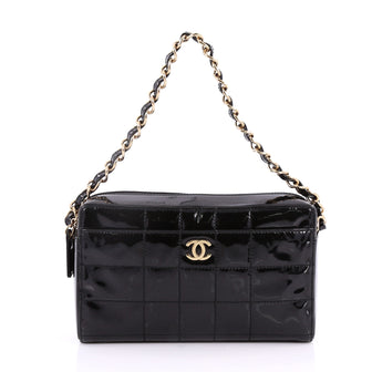 Buy Chanel Chocolate Bar CC Camera Bag Quilted Patent Medium 3491301