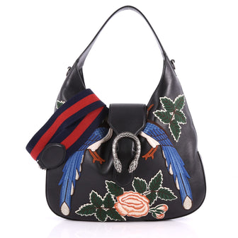 Gucci Dionysus Hobo Embroidered Leather Small Black 3491401