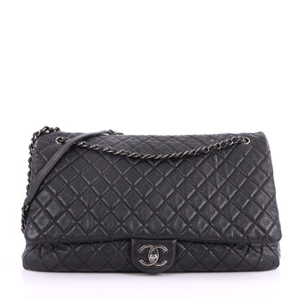 Chanel Airlines CC Flap Bag Quilted Calfskin XXL Black 3491501