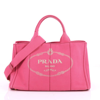 Prada Canapa Convertible Tote Canvas Medium Pink 3492902