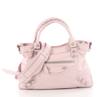 Balenciaga First Giant Studs Handbag Leather Pink 3492904