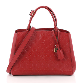 Louis Vuitton Montaigne Handbag Monogram Empreinte Red 3493103