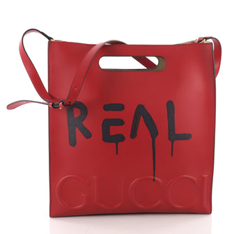 Gucci Tote GucciGhost Leather Medium Red 3493201