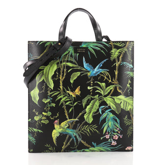 Gucci Convertible Soft Open Tote Tropical Print Leather 3493801