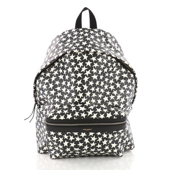 Saint Laurent City Backpack Printed Leather White 3495101