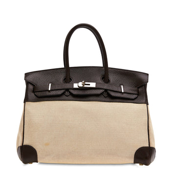 Birkin Handbag Canvas and Leather 35