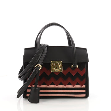 Salvatore Ferragamo Mara Tote Zigzag Suede and Leather 3500101