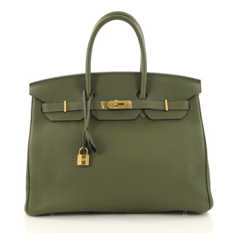 Hermes Birkin Handbag Green Togo with Gold Hardware 35 3500201