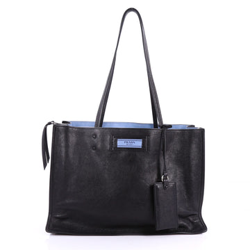Prada Etiquette Tote Glace Calf Medium Black 3500501
