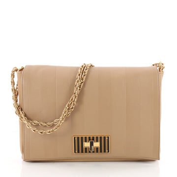 Fendi Claudia Shoulder Bag Pequin Embossed Leather Large 3500503