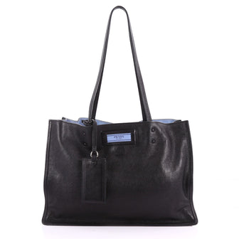 Prada Etiquette Tote Glace Calf Medium Black 3500604
