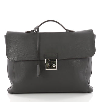 Louis Vuitton Serviette Dorian Taurillon Leather Gray 3501101