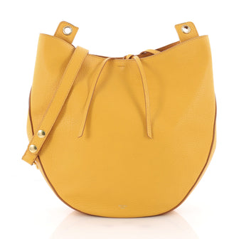 Celine Hobo Leather Medium Yellow 3502301
