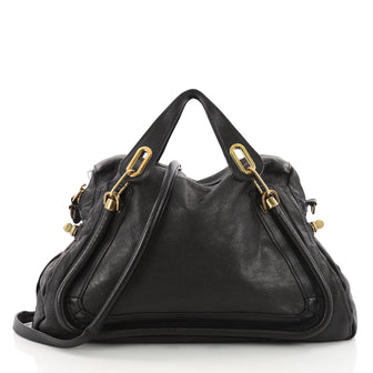 Chloe Paraty Top Handle Bag Leather Large Black 3502902