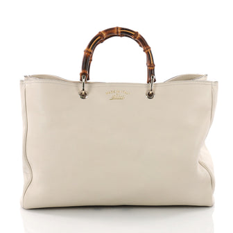 Gucci Bamboo Shopper Tote Leather Large Neutral 3503401