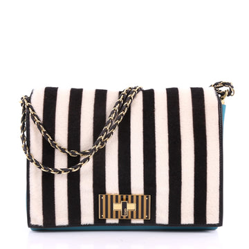 Fendi Claudia Shoulder Bag Calf Hair and Leather Large 3504301