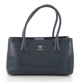 Chanel Cerf Executive Tote Leather Small Blue 3504902