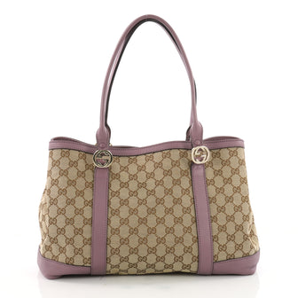 Gucci Miss GG Tote GG Canvas with Leather Medium Brown 3505105