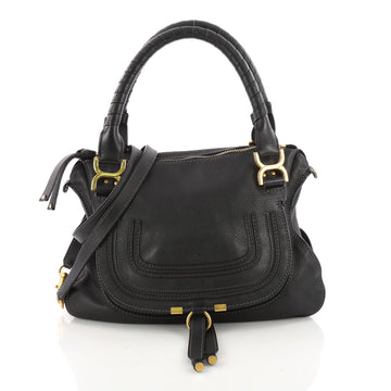 Chloe Marcie Satchel Leather Medium Black 3506501