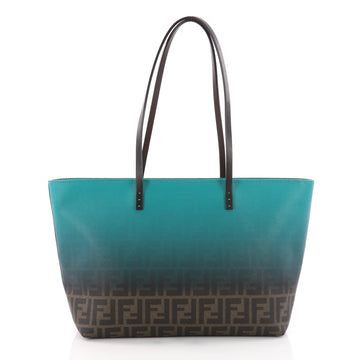 Fendi Roll Tote Ombre Zucca Coated Canvas Medium Brown 3506502