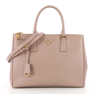 Prada Double Zip Lux Tote Saffiano Leather Medium Pink 3509502