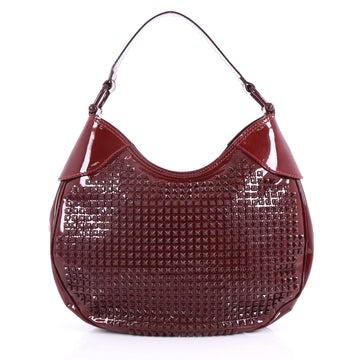 Burberry Elly Hobo Studded Patent Small Red 3509701