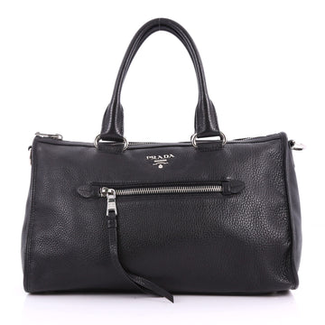 Prada Front Zip Convertible Satchel Vitello Daino Medium 3511601