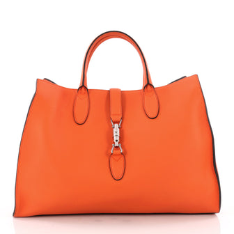 Gucci Jackie Soft Tote Leather Large Orange 3513401