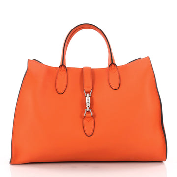Gucci Jackie Soft Tote Leather Large Orange 3513401