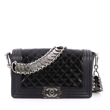 Chanel Medallion Boy Flap Bag Quilted Glazed Calfskin 3514001