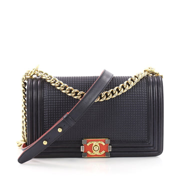 Chanel Boy Flap Bag Cube Embossed Lambskin Old Medium 3514202