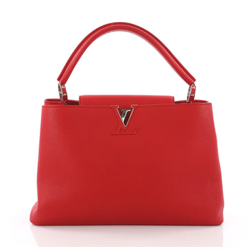 Louis Vuitton Capucines Handbag Leather MM Red 3514204