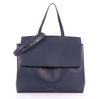 Mansur Gavriel Lady Bag Leather Large Blue 3514401