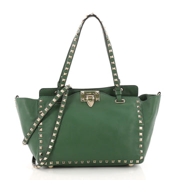 Valentino Rockstud Tote Soft Leather Small Green 3515003