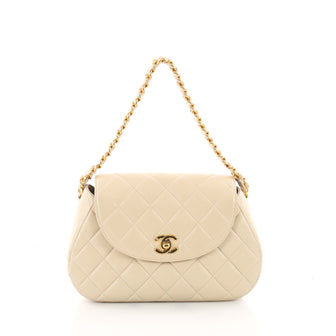 Chanel Vintage Round Flap Bag Quilted Lambskin Medium 3515701