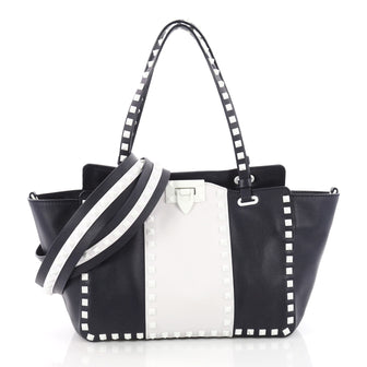 Valentino Free Rockstud Tote Soft Leather Small Blue 3515904