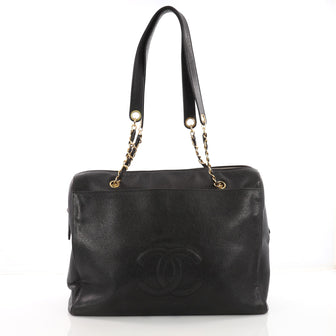Chanel Vintage Timeless Zip Satchel Caviar Large Black 3517102