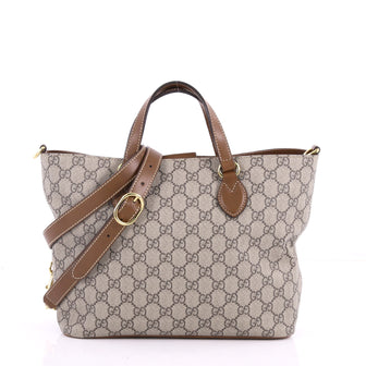 Gucci Convertible Soft Tote GG Coated Canvas Small Gray 3518102