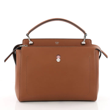  Fendi DotCom Convertible Satchel Leather Medium Brown 3518702