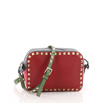 Valentino Rockstud Camera Crossbody Bag Leather Red 3519205