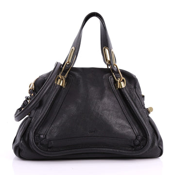  Chloe Paraty Top Handle Bag Leather Medium Black 3519502